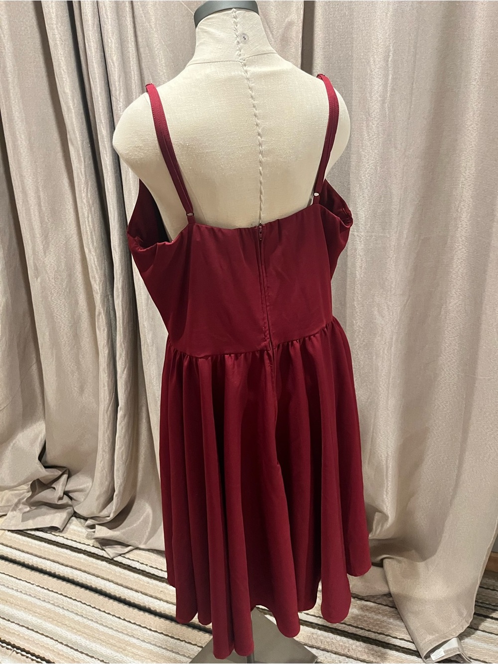 Pinup Couture wine Spaghetti Strap A-Line Dress - Picture 3 of 4